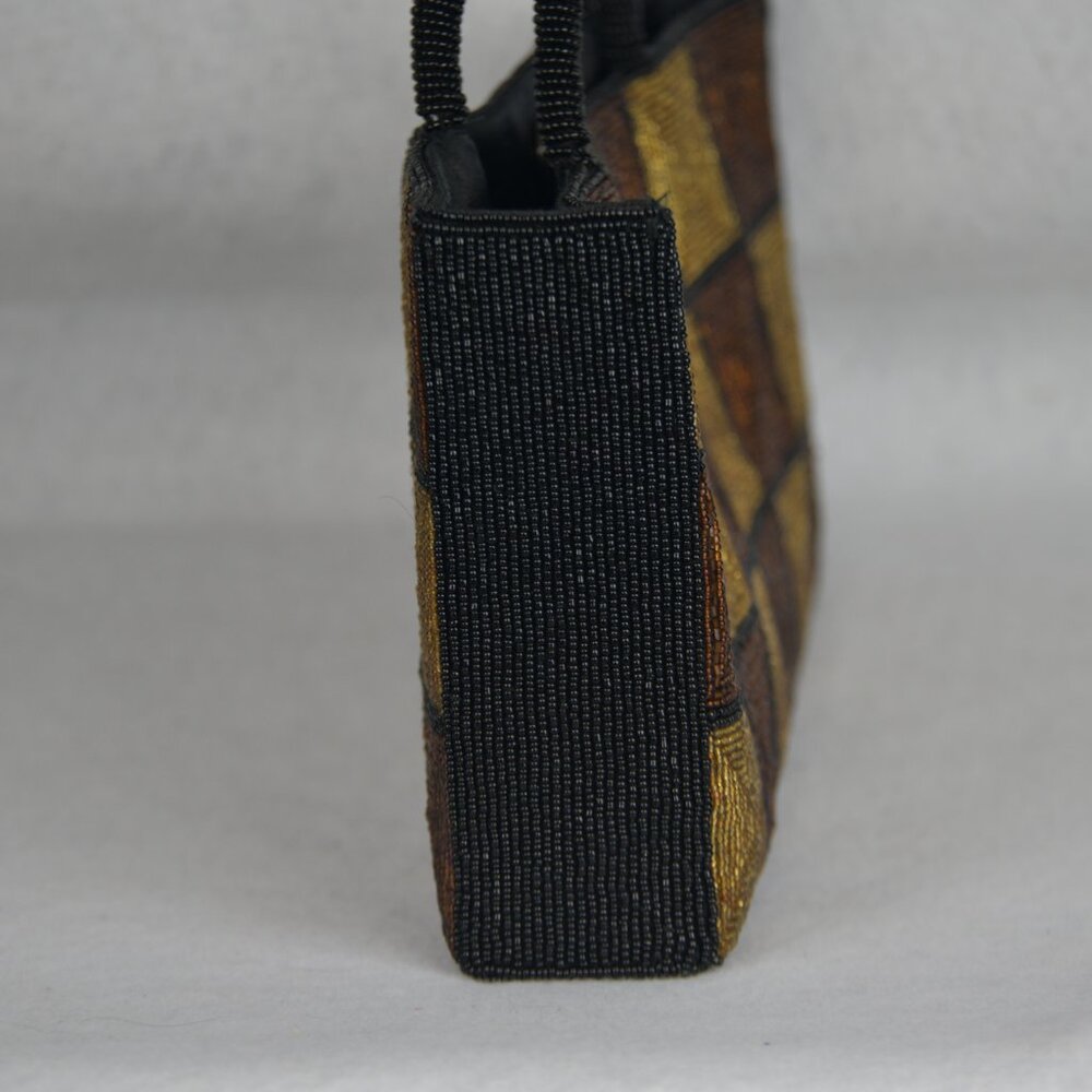 Vintage Beaded Rectangular Geometric Pattern W/Ex… - image 3